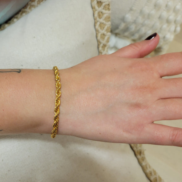 14K Gold Overlay Rope Bracelet