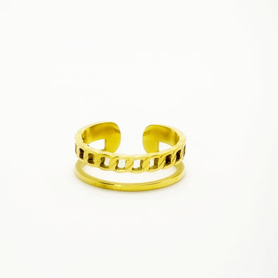 Double Layer Curb Link Ring