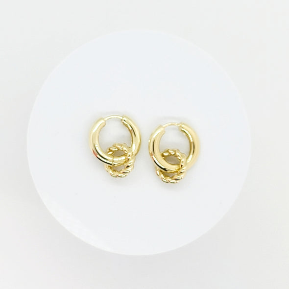 Interlocking  Hoop Charm Earrings