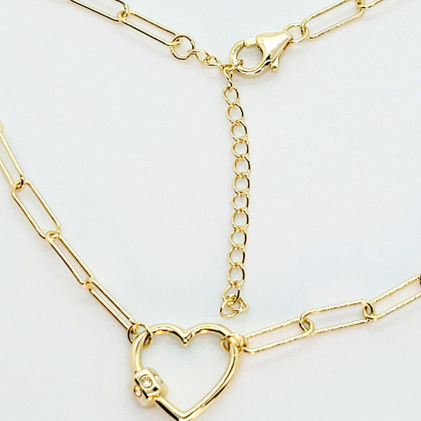 Heart Gold Link Necklace