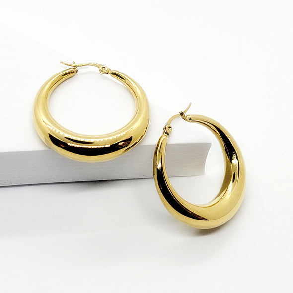 Large Chunky Hoop Earrings