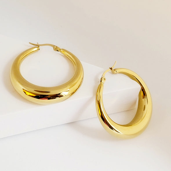 Large Chunky Hoop Earrings