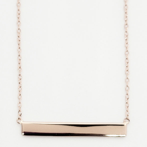 Sterling Silver Bar Necklace in Rose Gold