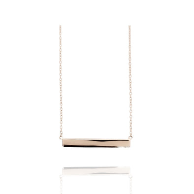 Sterling Silver Bar Necklace in Rose Gold