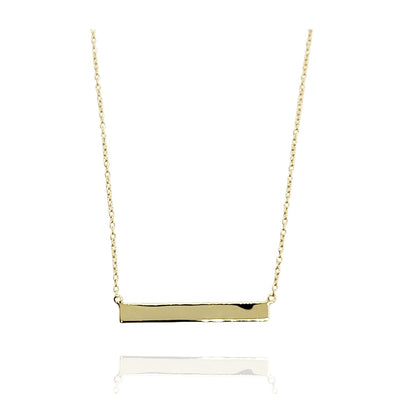 Sterling Silver Bar Necklace in Gold